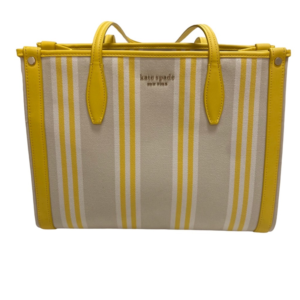 Kate Spade yellow/cream/white market street tote